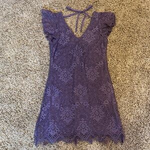 Francesca's Collections Purple Lace Dress
